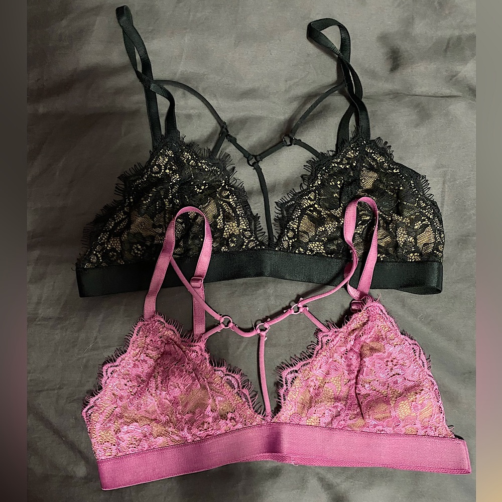 Express One Eleven Strappy Lace Bralette Bundle in Size Extra Small